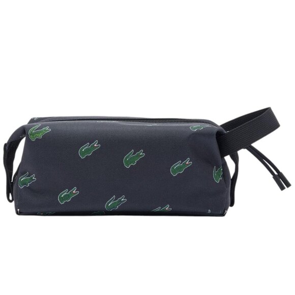 Lacoste Coated Canvas Printed Toiletry Bag, Dark Sapphires - Picture 2 of 11